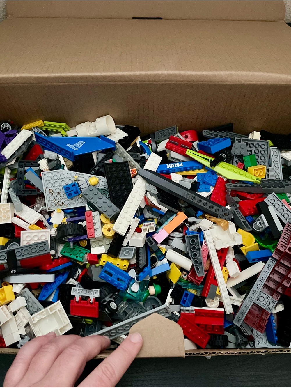 Lego Assorted Bricks and Plates in White, Black, Blue, Red, Yellow, Green